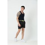 Relax Time Erkek Deniz Şortu Garnili Fermuarlı Yan Cepler - Siyah - 3XL