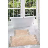 Relax Vizon 60X100 + 50X60 Cm 2Li Koseli Ponpon Sacakli Banyo Halisi Paspasi Seti Kaymaz Tabanli