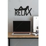 Relax Yazılı Ahşap Duvar Dekoru - 20x35 Cm - Çift Taraflı Bant Ile Kolay Montaj