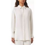 Relaxed Fit Mulberry Ipek Gömlek, Düşük Omuzlu, Zamansız ve Şık Tasarım - Krem