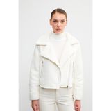 Relaxed fit suni deri ceket
