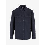 Relaxed Fit Yıkamalı Siyah Erkek Denim Gömlek M4WM-GML-1824