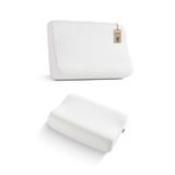 Relaxfit Çift Boyun Destekli Visco Ortopedik Yastık, 58x38x12/10cm, Beyaz
