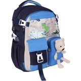 Relaxion 1460 Siyah Lacivert İthal Kore Tarzı Unisex Çocuk İlkokul Sırt Çantası - Siyah - Lacivert