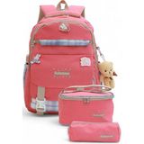 Relaxion 2144-1396 Kore Tarzı Unisex Çocuk Üçlü Set Ilkokul Sırt Çantası - NKT02144-PEMBE-TEKEBAT