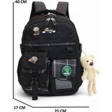 Relaxion 2174-1450 Ithal Kore Tarzı Unisex Çocuk Ilkokul Sırt Çantası - NKT02174-SIYAH-TEKEBAT