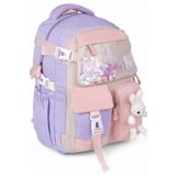 Relaxion 2175-1460 Ithal Kore Tarzı Unisex Çocuk Ilkokul Sırt Çantası - NKT02175-LILA-TEKEBAT
