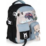 Relaxion 2175-1460 Ithal Kore Tarzı Unisex Çocuk Ilkokul Sırt Çantası - NKT02175-SIYAH-TEKEBAT