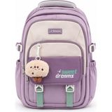Relaxion 2462 Çocuk Bordo Peluş Anahtarlıklı Fonksiyonel Okul Çantası - Pembe