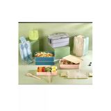 Relaxion 600 Ml Lunch Box 2 Katlı Yemek Kutusu Çatal Kaşıklı Yeşil Beslenme Kutusu Bpa İçermez