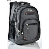 Relaxion Gri Su Geçirmez Astarlı Kumaş Sırt Çantası Unisex 45x35x20 cm Kapasiteli Ergonomik Tasarım