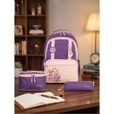 Relaxion Relaxıon Premıum Hayvan Desenli 3lü Set Çanta+Beslenme+Kalemlik Çocuk Için 1912 Mor