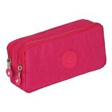 Relaxion RLX124-Pembe 2 Bölmeli Krinkıl Kumaş Su Geçirmez Kalemlik