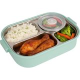 Relaxion Üç Bölmeli, Paslanmaz Çelik, Yeşil Yemek Saklama ve Taşıma Kabı/Kutusu 1000 Ml. (465)
