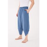 RELAXL %100 Pamuk Hafif Kumaş Şile Bezi Indigo Mavi Modern Şalvar Yoga Meditasyon Kıyafeti