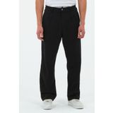 RELAXL %100 Pamuk Şile Bezi Bol Paça Pileli Baggy Siyah Pantolon
