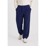 RELAXL %100 Pamuk Yazlık Baggy Bol Paça Erkek Lacivert Pantolon S-12XL