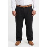 RELAXL 2XS-10XL %100 Gerçek Keten Bol Paça Pileli Erkek Siyah Baggy Pantolon