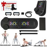 Relaxus Çok Fonksiyonlu Pilates Fitness Tahtası Direnç Bant Ev Core Karın Kol Sırt Güçlendirme Egzersiz Çorap Hediye - Siyah