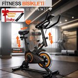 Relaxus Dikey Ev Fitness Bisikleti LED Ekran Kardiyo Egzersiz Aleti Spinning Bike Nabız Direnç Lastiği Hediy - Siyah