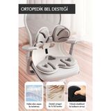 Relaxus Ergonomik ve Ortopedik Bel Destekli Oturma Minderi Postür Düzeltici Iş Ev ve Araç Kaymaz Sırt ve Koltuk Yastığı - 42 x 32 cm - Gri