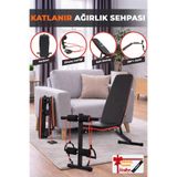 RELAXUS Ev Tipi Çok Fonksiyonlu Dambıl Bench Press ve Mekik Sehpası Antrenman Aleti Direnç Lastiği Hediye