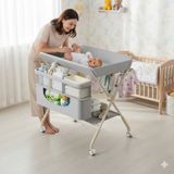 RELAXUS Portatif Bebek Alt Değiştirme Bakım Masası Sepetli Organizer Katlanabilir Taşınabilir İstasyon Teker PRA-13105861-7954