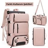 Relaxus Su Geçirmez Pembe Ayakkabı Bölmeli Spor & Seyahat Sırt Çantası 30L 16” Laptop Bölmesi ile