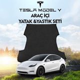 Relaxus Tesla Model Y Araç İçi Şişme Yatak Ve Yastık Seti Pompa Gri Taşınabilir Arka Koltuk Uyku ve Dinlenme Seyahat ve Kamp Yatağı Konforlu