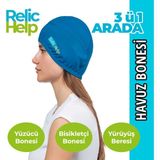 Relic Help Relichelp Havuz Bonesi, Yüzücü Bonesi, Bisikletçi Beresi, Kask Beresi, Yürüyüş Başlığı, Dayanıklı Bone - Standart - Mavi