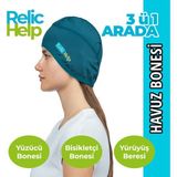 Relic Help RelicHelp Havuz Bonesi, Yüzücü Bonesi, Bisikletçi Beresi, Kask Beresi, Yürüyüş Başlığı, Dayanıklı Bone - Standart - Petrol Yeşili