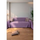Rell Home Pamuklu Dokulu Ekru Koltuk Şalı 170X220 cm – Saçaklı Tv Battaniyesi & Dekoratif Koltuk Örtüsü - 170 x 300 cm - Mor