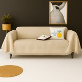 Rell Home Pamuklu Dokulu Ekru Koltuk Şalı 170X220 cm – Saçaklı Tv Battaniyesi & Dekoratif Koltuk Örtüsü - 170 x 350 cm - Açık Bej
