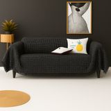 Rell Home Pamuklu Dokulu Ekru Koltuk Şalı 170X220 cm – Saçaklı Tv Battaniyesi & Dekoratif Koltuk Örtüsü - 170 x 350 cm - Siyah