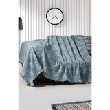Rell Home Pamuklu Dokulu Koltuk Şalı 170X220 cm – Saçaklı Tv Battaniyesi & Dekoratif Koltuk Örtüsü - 170 x 220 cm - Bebe Mavisi