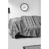 Rell Home Pamuklu Dokulu Koltuk Şalı 170X220 cm – Saçaklı Tv Battaniyesi & Dekoratif Koltuk Örtüsü - 170 x 220 cm - Gri