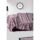 Rell Home Pamuklu Dokulu Koltuk Şalı 170X220 cm – Saçaklı Tv Battaniyesi & Dekoratif Koltuk Örtüsü - 170 x 220 cm - Pembe