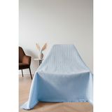 Rell Home Pamuklu Koltuk Şalı 170X170 cm – Saçaklı Tv Battaniyesi & Tekli Koltuk Örtüsü - 170 x 170 cm - Bebe Mavisi