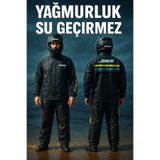Rellax Reflektörlü Özel Kesim 0,45mm Kalın Yağmurluk Takımı Su Geçirmez Pvc Kumaş Ekstra Kalın