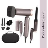 Relux Easyfold 5in1 Katlanabilir Saç Şekillendirme ve Kurutma Makinesi, 110.000 Rpm Easyspin Bldc Motor, Negatif Iyon Teknolojisi, Ultra Hafif, Seyahat Çantası, RHD7130 - Kahverengi