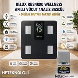Relux RBS4000 Wellness Akıllı Vücut Analiz Baskül + Dijital Mutfak Tartısı Hediye - Siyah