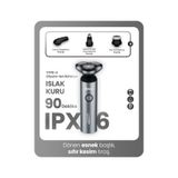 Relux RRS8700 Döner Başlıklı Tıraş Makinesi – Islak & Kuru, 90 Dakika Kablosuz Kullanım, Type-C Şarj