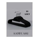 Rem 10 Adet Siyah Kadife Elbise Askısı Kadife Ceket Askısı Yüksek kalite 44 cm Kadife Kıyafet Askısı Bej
