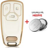 Rem Anahtar A4 Q5 Q7 3 Buton Smart Nano Anahtar Kılıfı Beyaz