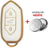 Rem Anahtar T10X T10F 3 Buton Smart Nano Anahtar Kılıfı - Beyaz