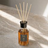 Rem Home Amber 100 ml Bambu Çubuklu Oda Kokusu – Şeffaf Uzun Silindir Cam Şişe - 4'li Set