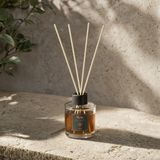 Rem Home Amber 100 ml Bambu Çubuklu Oda Kokusu – Silindir Oval Yuvarlak Cam Şişe - 2'li Set