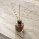 Rem Home Amber 150 ml Bambu Çubuklu Oda Kokusu – Yuvarlak Silindir Cam Şişe - 3'li Set