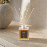 Rem Home Amber 200 ml Bambu Çubuklu Oda Kokusu – Buzlu Kare Cam Şişe - 4'li Set