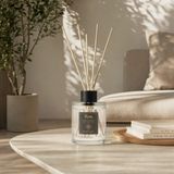 Rem Home Beyaz Sabun 100 ml Bambu Çubuklu Oda Kokusu – Silindir Oval Yuvarlak Cam Şişe - 2'li Set